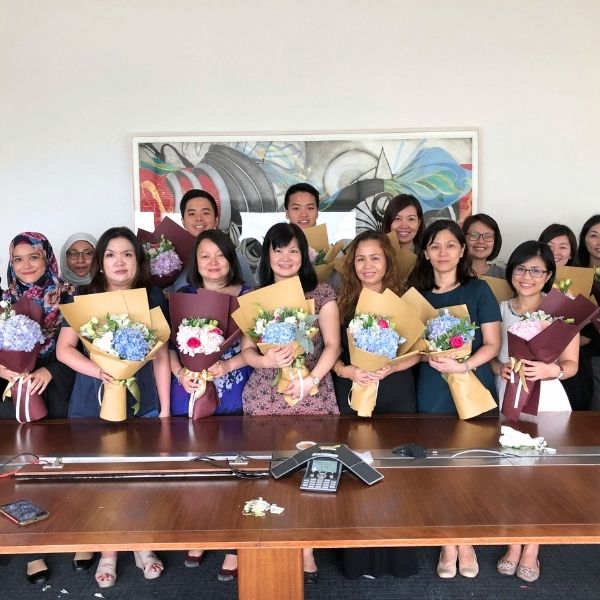 Singapore Police Force corporate floral arrangement workshop Fleuriste