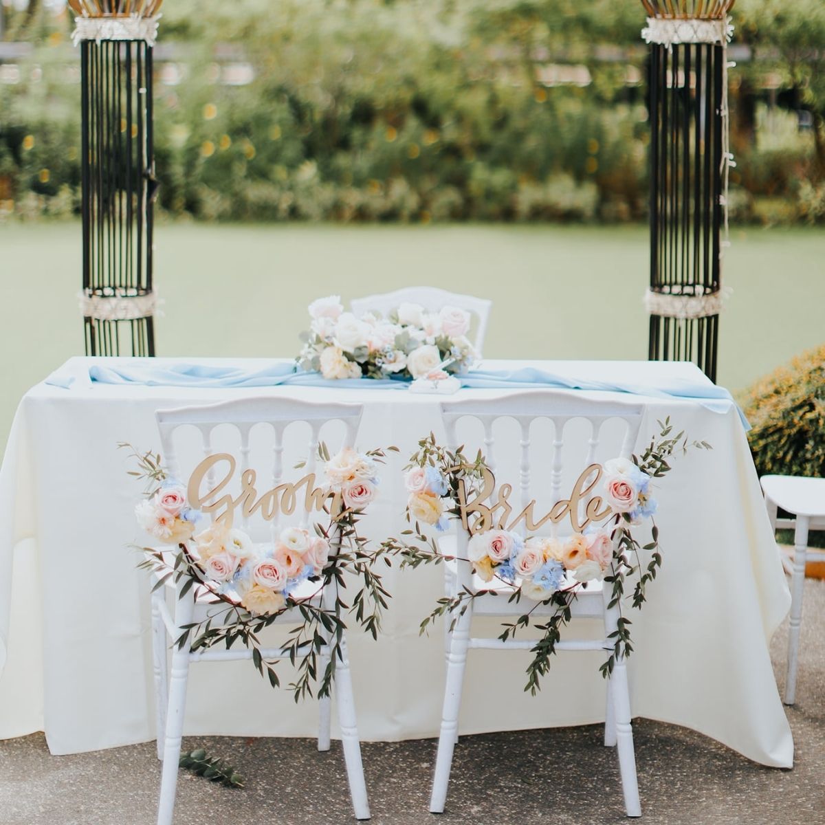 Summerhouse Seletar outdoors garland blue solemnization floral chairbacks Singapore